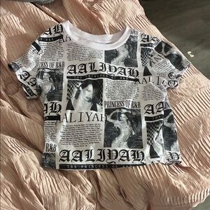 Aaliyah Kids Graphic T-Shirt - Black and White